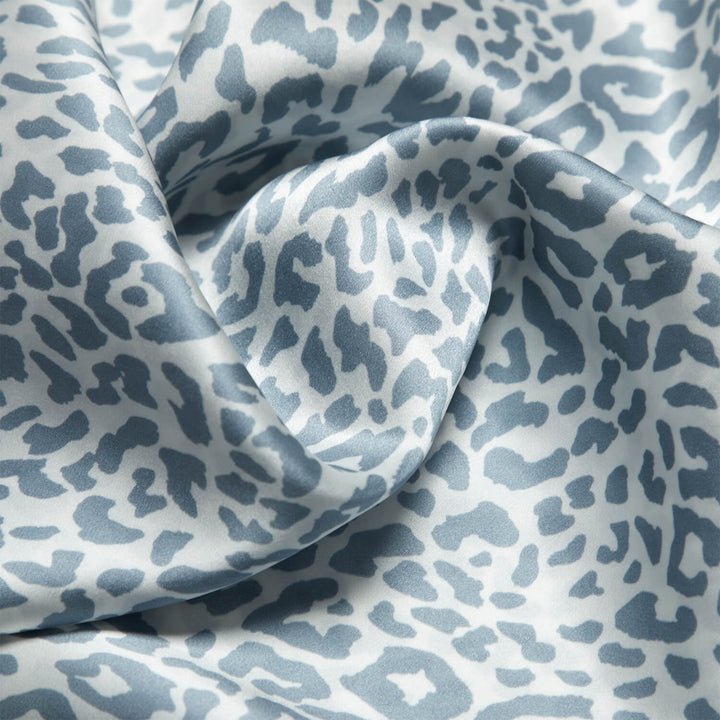 DISANGNI 21 Momme Mulberry Silk Pillowcase – Double-Sided, Hidden Zipper, Gray Leopard Print