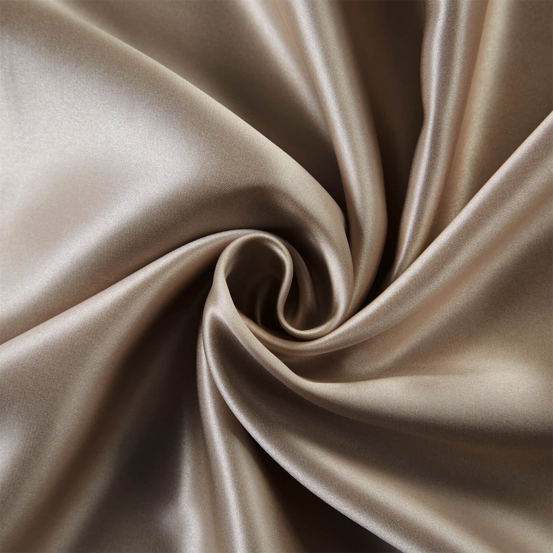 Champagne silk fabric arranged in a spiral